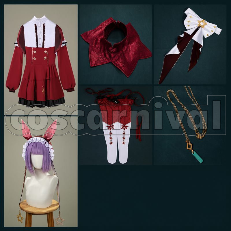Red Desire Race Outfit Cosplay cosplay costume from Umamusume: Pretty Derby, set view