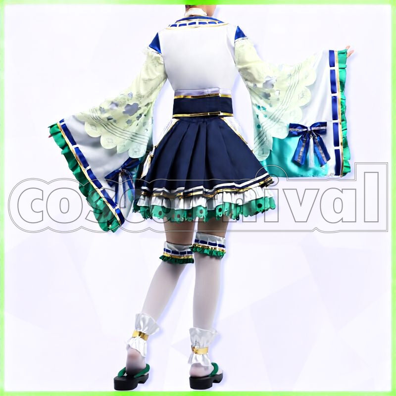 Satono Diamond Jade's Prosperity Miko Outfit Cosplay cosplay costume from Umamusume: Pretty Derby, back view