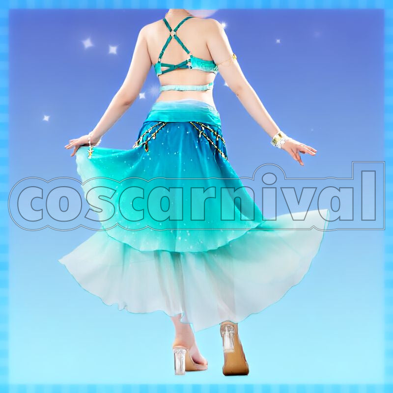Silence Suzuka Emerald Tidings Swimsuit Cosplay cosplay costume from Umamusume: Pretty Derby, back view 1