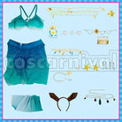 Silence Suzuka Emerald Tidings Swimsuit Cosplay cosplay costume from Umamusume: Pretty Derby, set view