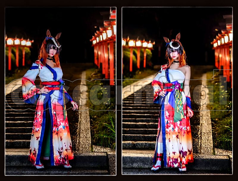 Symboli Rudolf Archer by Moonlight Kimono Cosplay cosplay costume from Umamusume: Pretty Derby, front view 3