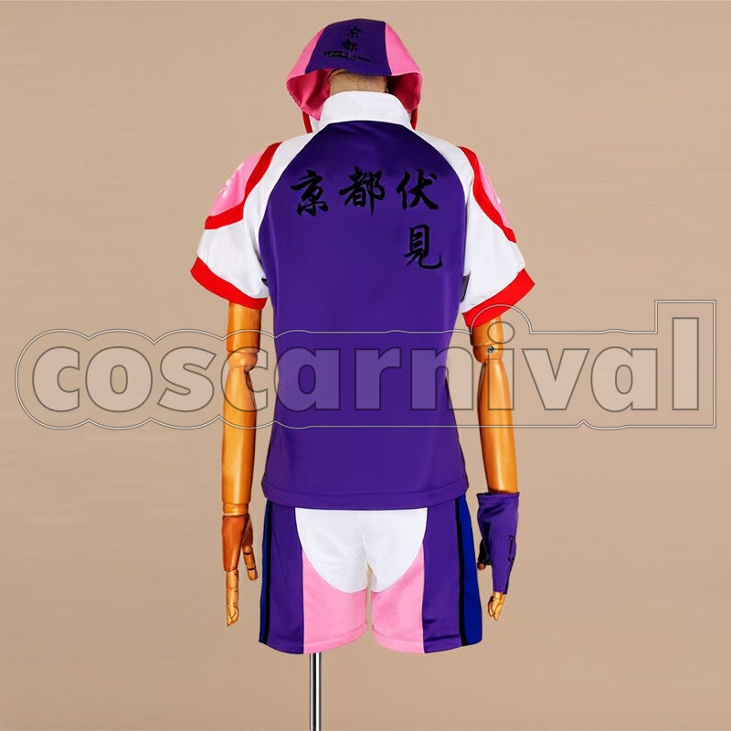 Kyoto Fushimi High School Akira Midousuji cosplay costume from Yowamushi Pedal, back view 2