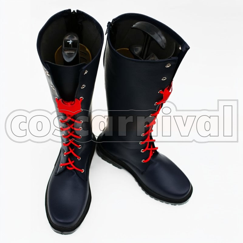 Series Hitoshiki Zerozaki Dark Blue Long Flat cosplay costume from Zaregoto, side view