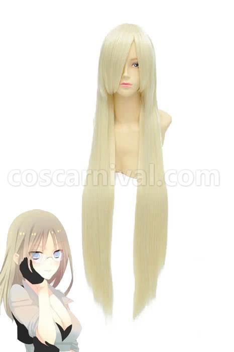 100cm long inu x boku ss yukinokouji nobara wig pale golden staright wigs cosplay