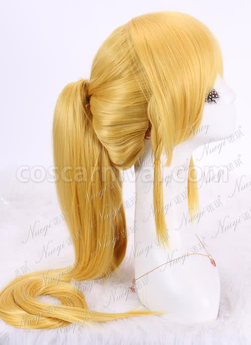 110cm long golden cosplay wig party full ponytail hair new hot sword art online alo custom costume