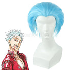 30cm short the seven deadly ban sky blue wig cosplays