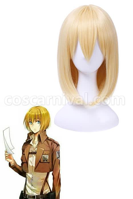 35cm short bob cosplay wig attack on titan amin arnold milk golden hair cosplay costumes