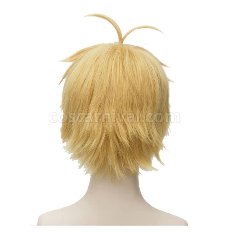 35cmthe seven deadly sins meliodas blond short synthetic wigs anime cosplay