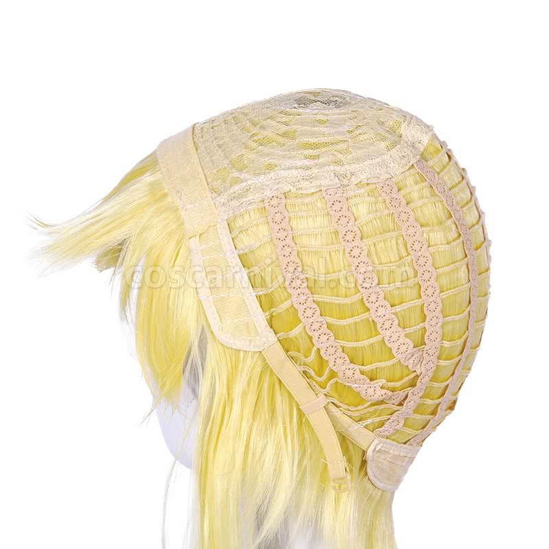 45cm kakegurui saotome meari synthetic yellow wigs anime cosplay