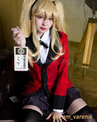 45cm kakegurui saotome meari synthetic yellow wigs anime cosplay