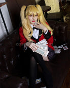 45cm kakegurui saotome meari synthetic yellow wigs anime cosplay
