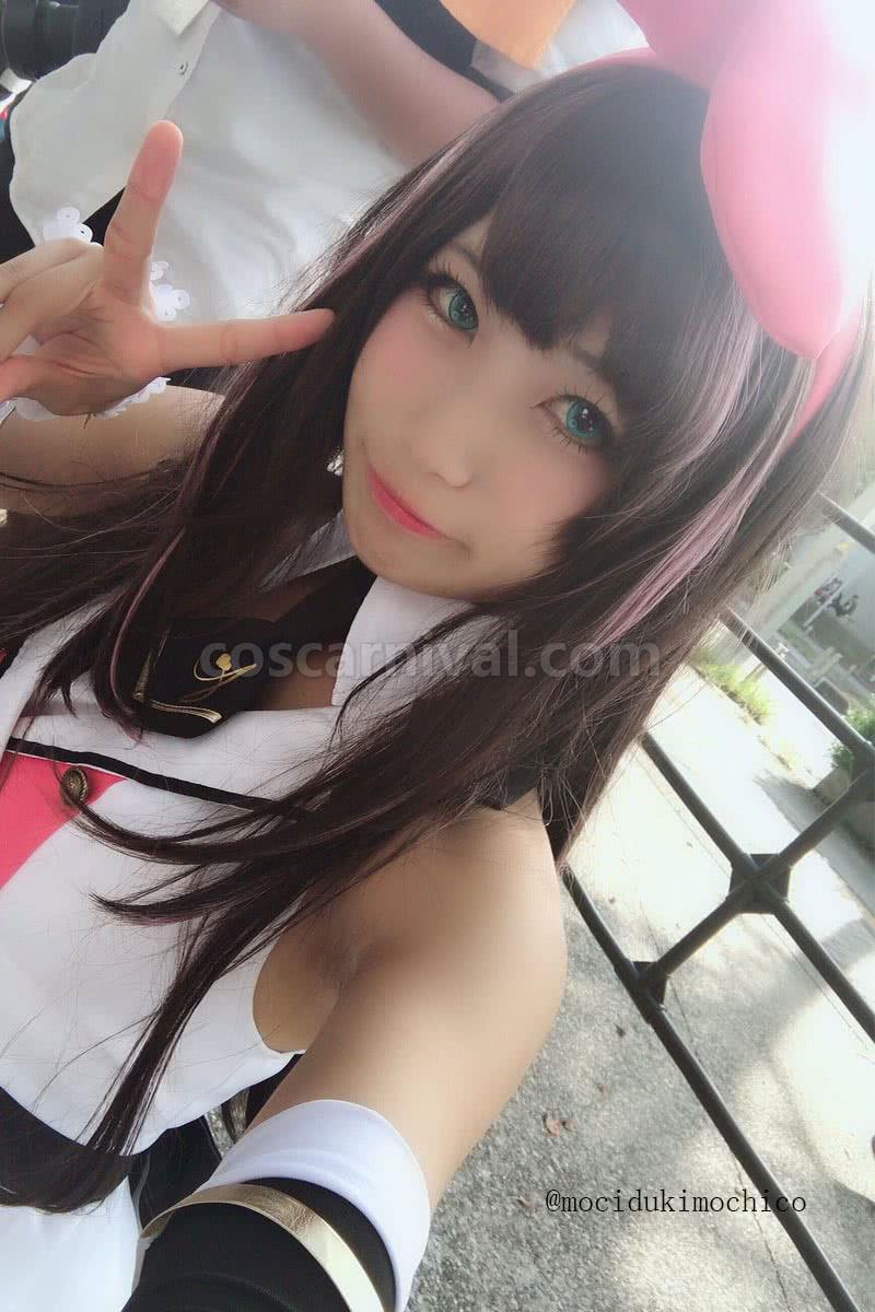 65cm long kizuna ai wigs black and pink woman wigs costumes