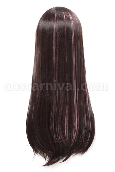 65cm long kizuna ai wigs black and pink woman wigs costumes