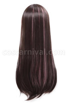65cm long kizuna ai wigs black and pink woman wigs costumes