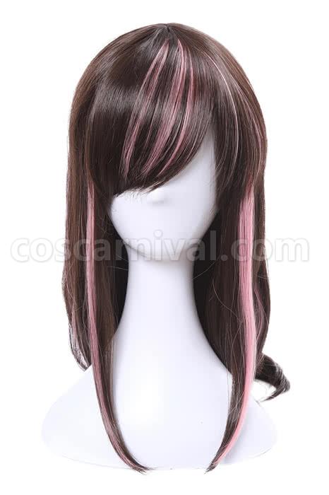 65cm long kizuna ai wigs black and pink woman wigs costumes