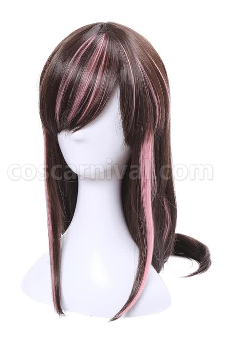 65cm long kizuna ai wigs black and pink woman wigs costumes