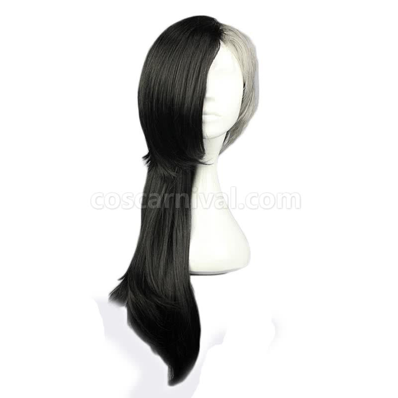 80cm long tokyo ghoul uta female black mixde white wig cosplays