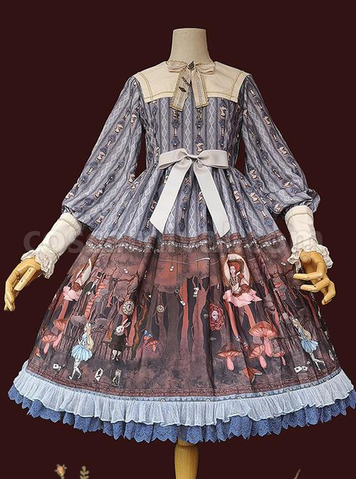 Alice-Dark-Forest-Series-OP-Printing-Classic-Lolita-Long-Sleeve-Dress-coscarnival-1853