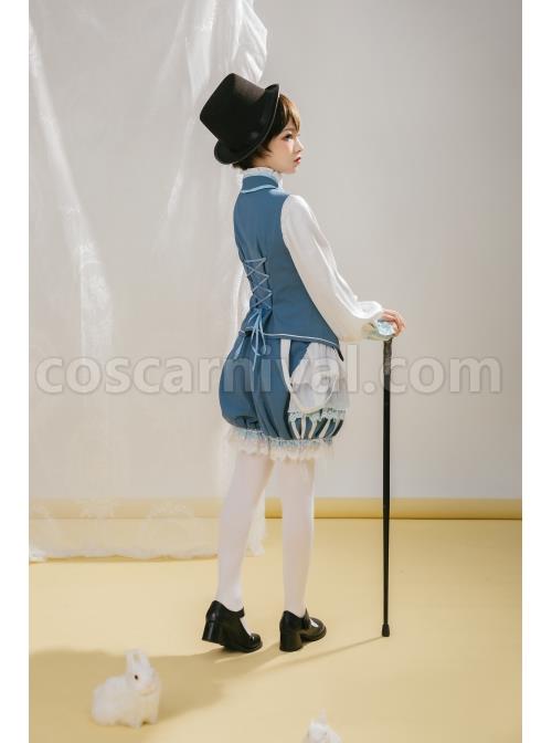 Alice Detective Series Embroidery Prince Retro Lolita Blue Vest coscarnival