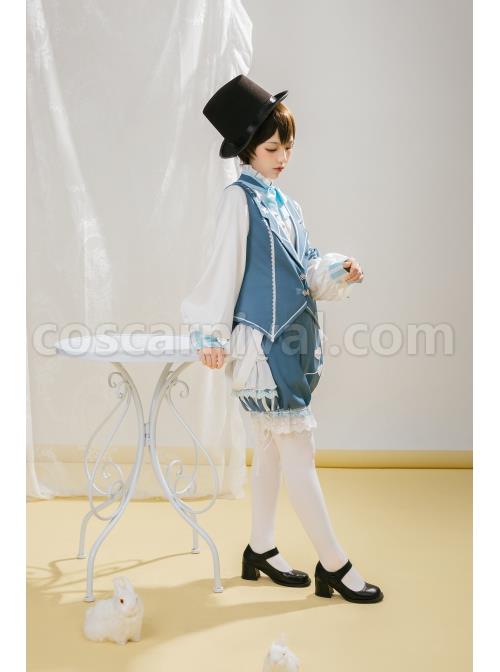 Alice Detective Series Embroidery Prince Retro Lolita Blue Vest coscarnival