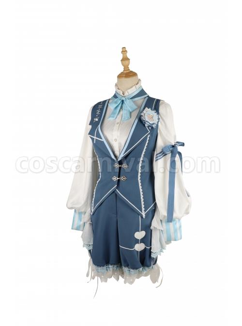 Alice Detective Series Embroidery Prince Retro Lolita Blue Vest coscarnival
