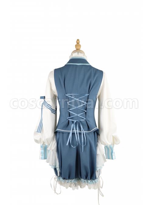 Alice Detective Series Embroidery Prince Retro Lolita Blue Vest coscarnival