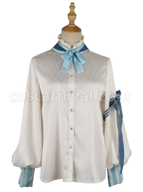 Alice Detective Series Stand-up Collar Prince Retro Classic Lolita White Long Sleeve Shirt coscarnival