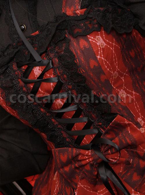 Alice-Little-Red-Cap-Series-Printing-Retro-Slim-Classic-Lolita-Sling-Dress-coscarnival-4327