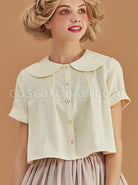 Antique Chair Series Apricot Doll Collar Short Sleeve Classic Lolita Shirt coscarnival