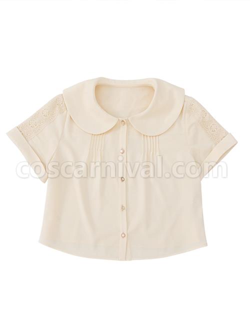 Antique Chair Series Apricot Doll Collar Short Sleeve Classic Lolita Shirt coscarnival