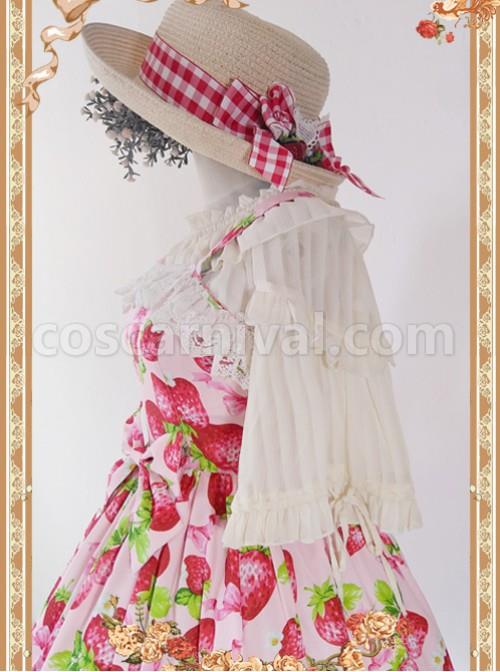 Apricot Color Lovely Puff Sleeve Lolita Super Short Top coscarnival