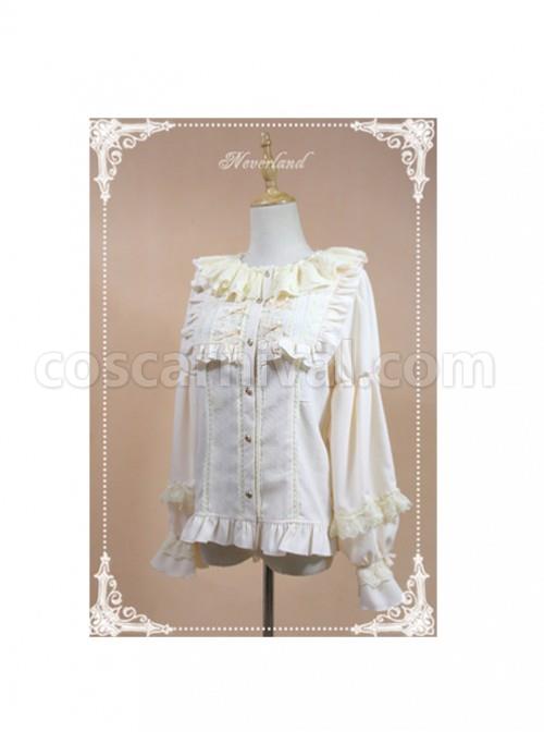 Apricot Doll Collar Lantern Sleeve Bowknot Lolita Blouse coscarnival