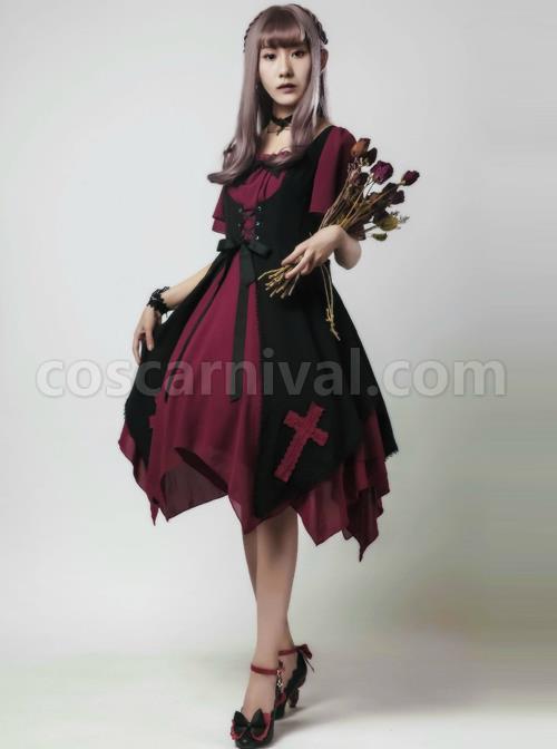 Aria Series Short Sleeve Gothic Lolita Dress coscarnival