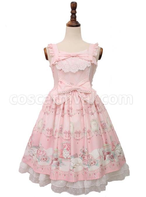 Aristocratic-Cat-Printing-Bowknot-Classic-Lolita-Sling-Dress-coscarnival-3575