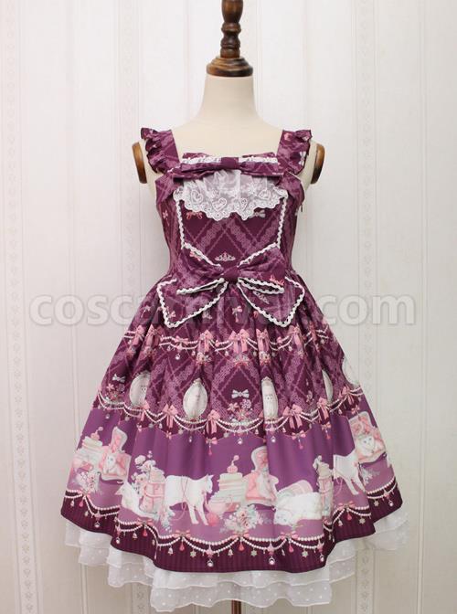 Aristocratic-Cat-Printing-Bowknot-Classic-Lolita-Sling-Dress-coscarnival-3580