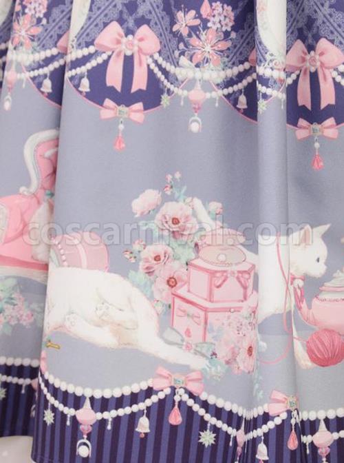 Aristocratic-Cat-Printing-Bowknot-Classic-Lolita-Sling-Dress-coscarnival-3613