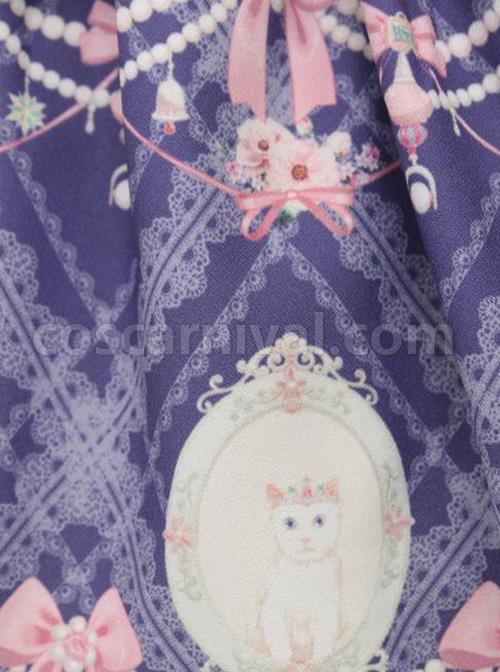 Aristocratic-Cat-Printing-Bowknot-Classic-Lolita-Sling-Dress-coscarnival-3619