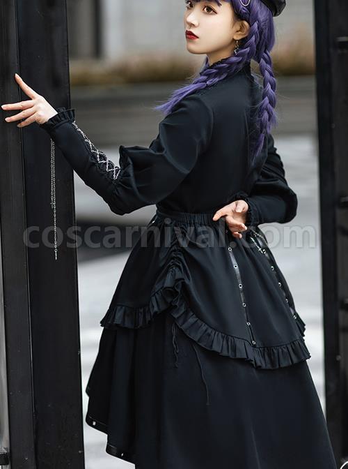 Assassinate Dawn Series Retro Military Style Gothic Lolita Shirt And Skirt Set coscarnival