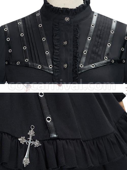 Assassinate Dawn Series Retro Military Style Gothic Lolita Shirt And Skirt Set coscarnival