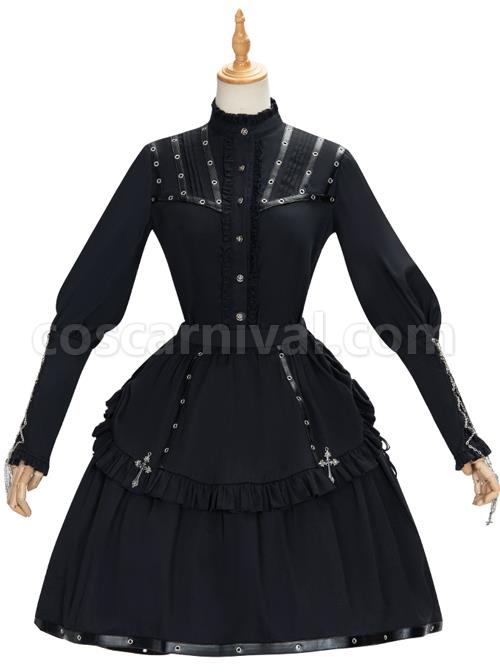 Assassinate Dawn Series Retro Military Style Gothic Lolita Shirt And Skirt Set coscarnival