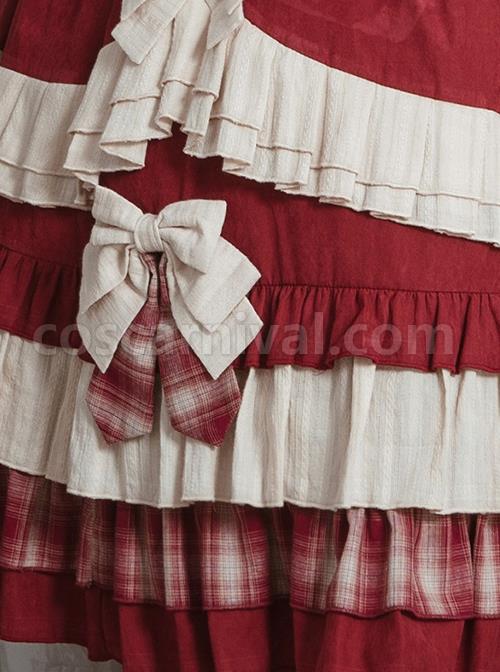 Autumn-And-Winter-Doll-Collar-Plaid-Print-Bow-Stitching-Lantern-Sleeves-Cute-Classic-Lolita-Long-Sleeve-Dress-coscarnival-1459