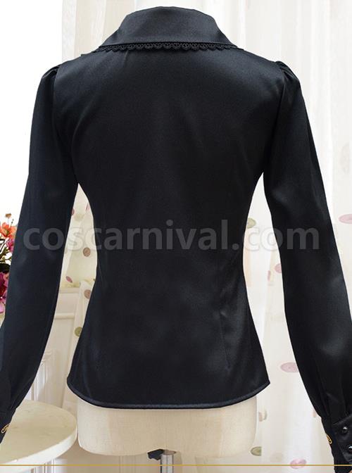 Autumn Dew Series Lapel Embroidery Classic Lolita Autumn Winter Long Sleeve Shirt coscarnival