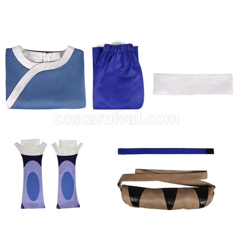 Avatar The Last Airbender Katara Blue Dress Outfit Cosplay Costumes coscarnival011115917