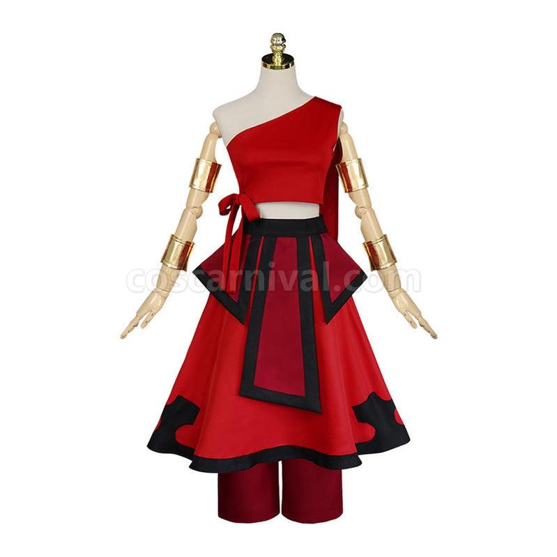 Avatar The Last Airbender Katara Red Dress Outfit Cosplay Costume coscarnival011115892