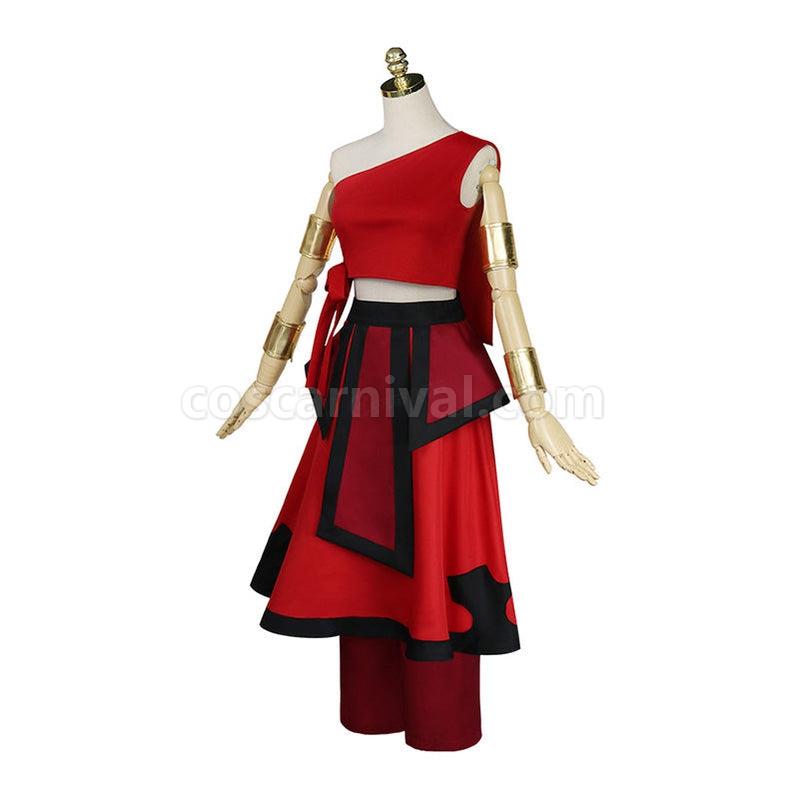 Avatar The Last Airbender Katara Red Dress Outfit Cosplay Costume coscarnival011115900