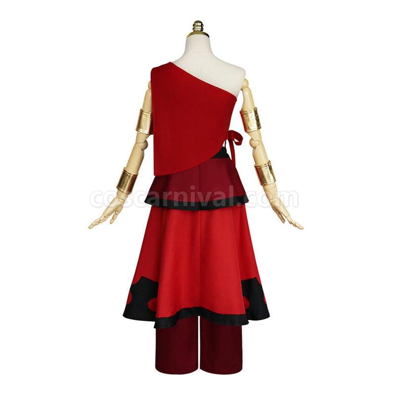 Avatar The Last Airbender Katara Red Dress Outfit Cosplay Costume coscarnival011115909