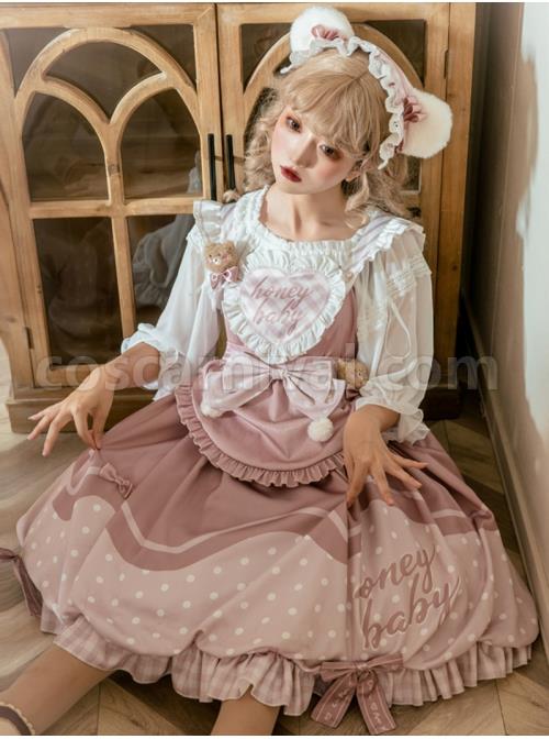 Bear-Bakery-Series-JSK-Plush-Balls-Bowknot-Pink-Dot-Printing-Sweet-Lolita-Sling-Dress-coscarnival-1609.jpg