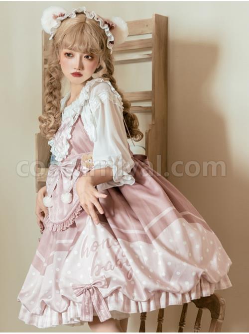 Bear-Bakery-Series-JSK-Plush-Balls-Bowknot-Pink-Dot-Printing-Sweet-Lolita-Sling-Dress-coscarnival-1614.jpg