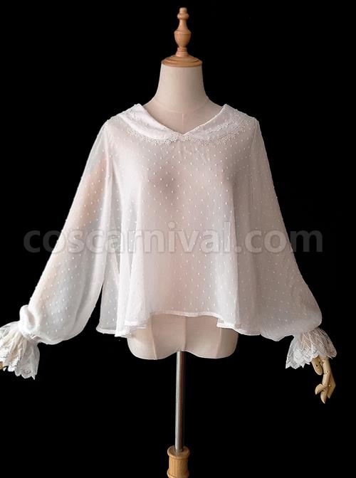 Bear Ears Series Chiffon Classic Lolita Long Sleeve Shirt coscarnival