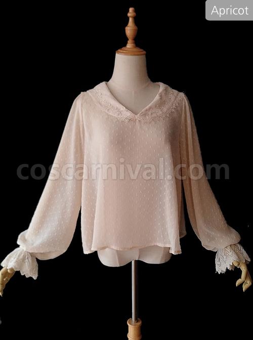 Bear Ears Series Chiffon Classic Lolita Long Sleeve Shirt coscarnival